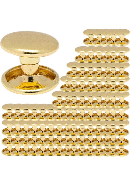 100X Saf Pirinç Vidalı Perçinler Yuvarlak Düz Kemer Çantası Tırnak Bidoback Perçinleri 6X4MM (Yurt Dışından)