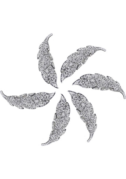 6pcs Rhinestone Yaprak Yamaları Aplike Demir Üzerinde Demir Yama Giysileri (Yurt Dışından)