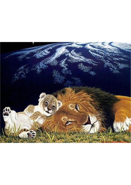 Kristal Rhinestone Resim Ev Duvar Dekorasyon Aslan (Yurt Dışından)