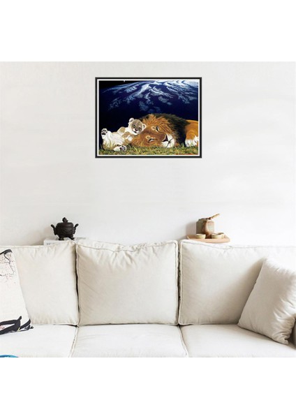 Kristal Rhinestone Resim Ev Duvar Dekorasyon Aslan (Yurt Dışından) fiyatları