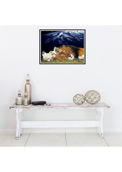 Kristal Rhinestone Resim Ev Duvar Dekorasyon Aslan (Yurt Dışından) indirimleri