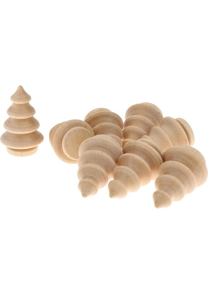 Lot 10 Boş Noel Ağacı Ahşap Peg Dolls Düğün Pastası Toppers Dıy Craft 6cm (Yurt Dışından)