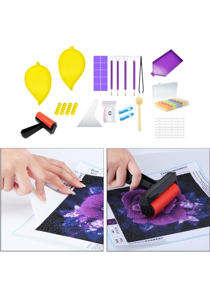 Elmas Boyama Araçları Kit Dıy Depolama Kutusu Tırnak Sanatı Dıy Craft Stitch Kalem Aracı Tweezers Yetişkinler Için Boş Çıkartmalar -, 22X14X5.5CM 59 Parçalar (Yurt Dışından) fırsatları