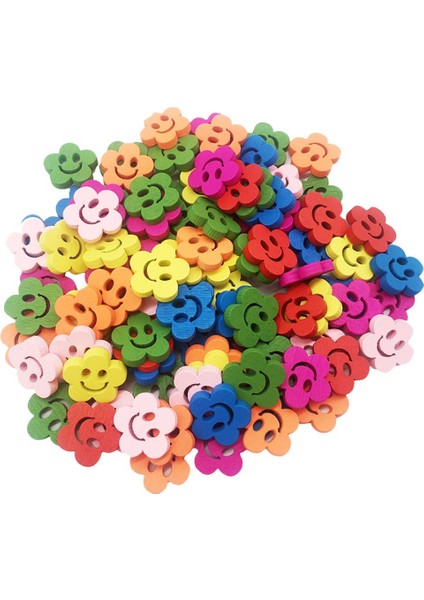 100PCS Sevimli Erik Ahşap Düğmeleri Dıy Dikiş Için 2 Delik 20MM (Yurt Dışından)