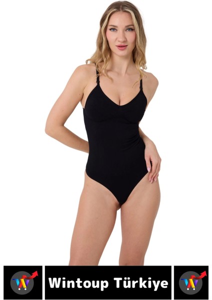 Özel Üretim Iz Iç Göstermez Kaymaz Toparlayıcı Çıtçıtlı String Body Korse