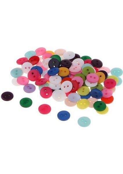 Yuvarlak Zanaat Düğmeleri 2 Delik Çok Renkli 4 Adet (Yurt Dışından)
