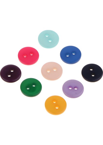 Yuvarlak Zanaat Düğmeleri 2 Delik Çok Renkli 4 Adet (Yurt Dışından) modelleri