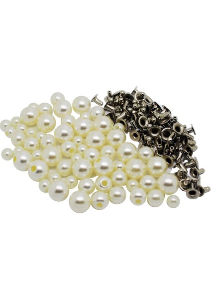 60PC Beyaz Inciler Perçinler Saplama Düğmeleri El Sanatları Süslemeleri 6 8 10MM (Yurt Dışından) fiyatları