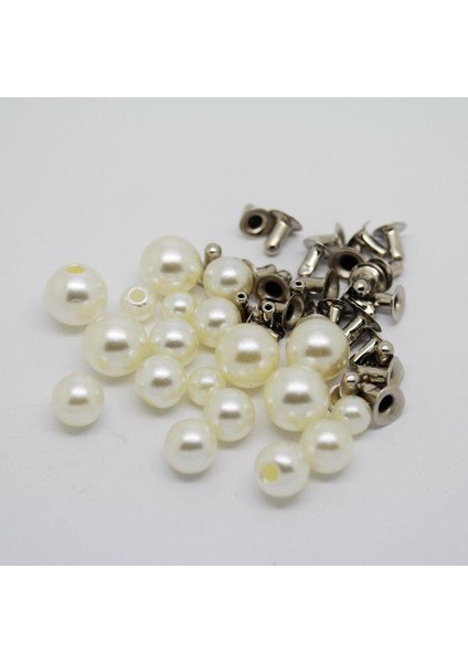 60PC Beyaz Inciler Perçinler Saplama Düğmeleri El Sanatları Süslemeleri 6 8 10MM (Yurt Dışından) modelleri