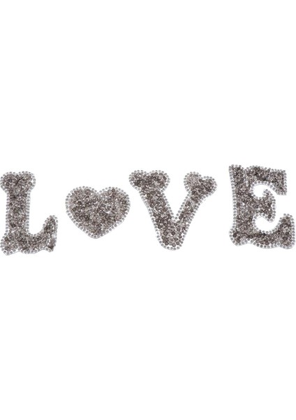 4pcs Patch Rhinestones Dress Grey Love Için Boncuklu Aplike Sequins Açıklandığı Gibi (Yurt Dışından)