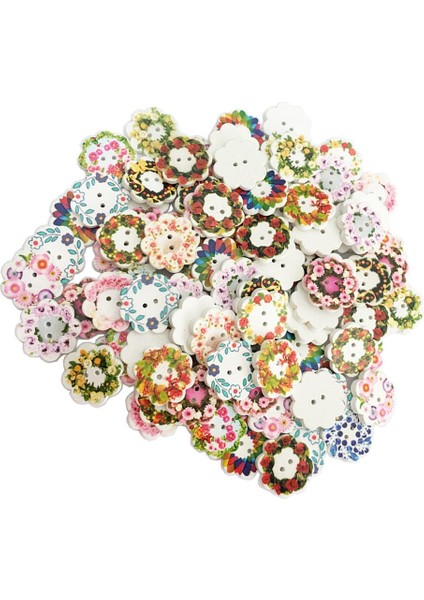 100PCS 2 Delik El Yapımı Çiçek Dikiş Ahşap Düğme Çocuklar Için Diy Aksesuarları (Yurt Dışından) modelleri