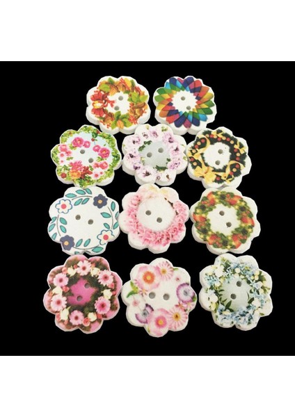 100PCS 2 Delik El Yapımı Çiçek Dikiş Ahşap Düğme Çocuklar Için Diy Aksesuarları (Yurt Dışından) indirimleri