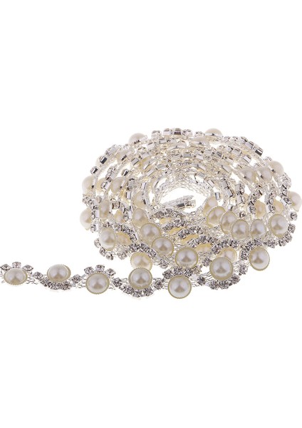 1 Yarda 12MM Inci Rhinestone Zincir Diya Dikiş El Sanatları Aksesuarları (Yurt Dışından)