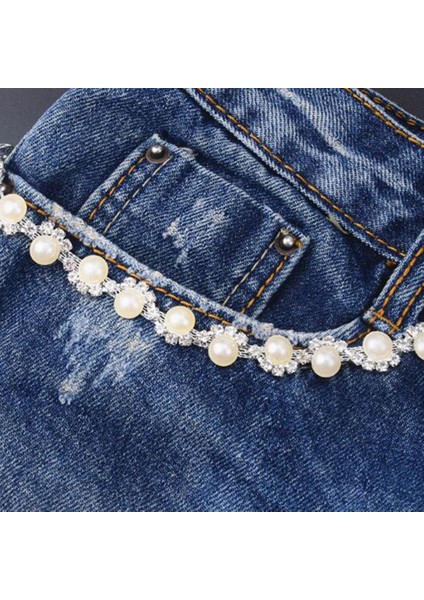 1 Yarda 12MM Inci Rhinestone Zincir Diya Dikiş El Sanatları Aksesuarları (Yurt Dışından) modelleri