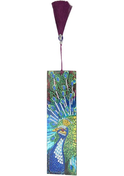 Özel Şekilli Elmas Boyama Kiti Bookmark ile Tassel Peacock 3 (Yurt Dışından)