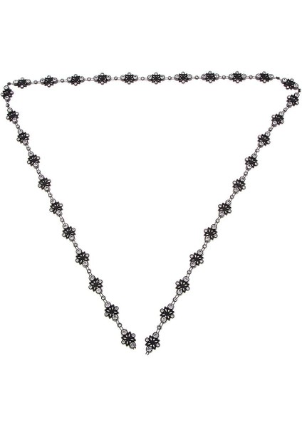 1 Yarda Kristal Rhinestone Diamante Giyim Kostümü Dikiş Aplike - 14MM, Siyah, Çiçek (Yurt Dışından)