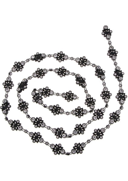 1 Yarda Kristal Rhinestone Diamante Giyim Kostümü Dikiş Aplike - 14MM, Siyah, Çiçek (Yurt Dışından) fiyatları