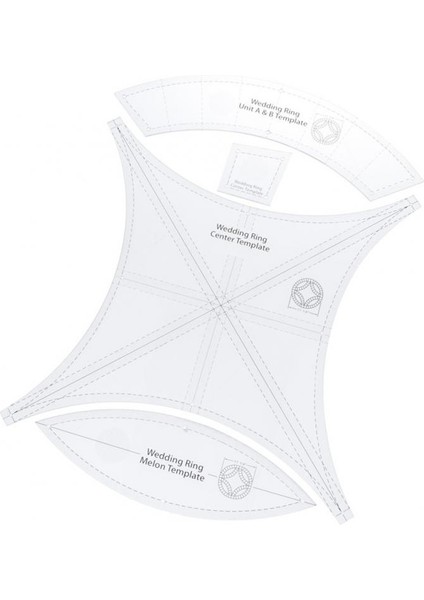 Çift Alyans Şablonu Terzi Dikiş Zanaat Kapitone Cetvel Aletleri (Yurt Dışından)