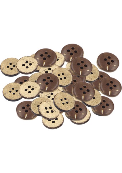100X Hindistancevizi Kabuk Düğmeleri Dıy Scrapbooking Giyim Üniforma Için El Yapımı 4 Delik 20MM (Yurt Dışından)