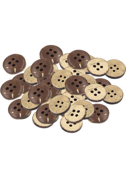 100X Hindistancevizi Kabuk Düğmeleri Dıy Scrapbooking Giyim Üniforma Için El Yapımı 4 Delik 20MM (Yurt Dışından) fiyatları
