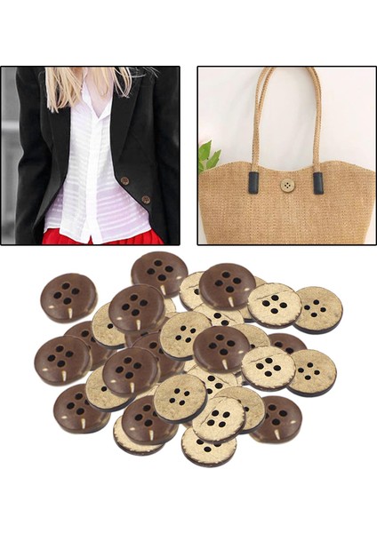 100X Hindistancevizi Kabuk Düğmeleri Dıy Scrapbooking Giyim Üniforma Için El Yapımı 4 Delik 20MM (Yurt Dışından) fırsatları