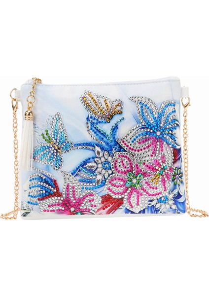 Kadınlar Özel Şekleli Elmas Boyama Kiti Tassel Fermuar Omuz Çantası Yapımı -, 18X15CM Kelebek 3 (Yurt Dışından) fiyatları