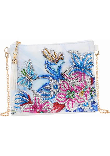 Kadınlar Özel Şekleli Elmas Boyama Kiti Tassel Fermuar Omuz Çantası Yapımı -, 18X15CM Kelebek 3 (Yurt Dışından) fırsatları