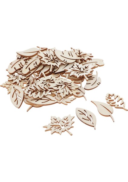 Bitmemiş Ahşap Kesim - 50 Paket Içi Boş, Ahşap Için Şekilli Ahşap Parçalar (Yurt Dışından)
