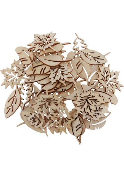 Bitmemiş Ahşap Kesim - 50 Paket Içi Boş, Ahşap Için Şekilli Ahşap Parçalar (Yurt Dışından)