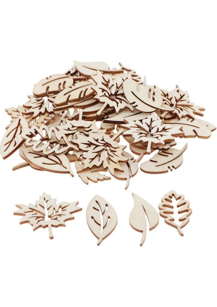 Bitmemiş Ahşap Kesim - 50 Paket Içi Boş, Ahşap Için Şekilli Ahşap Parçalar (Yurt Dışından)
