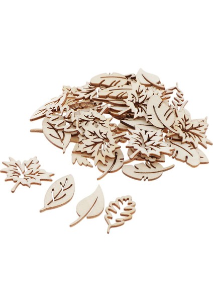 Bitmemiş Ahşap Kesim - 50 Paket Içi Boş, Ahşap Için Şekilli Ahşap Parçalar (Yurt Dışından)