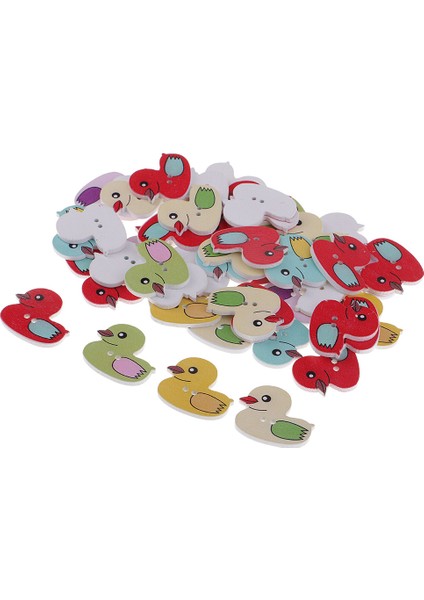 50PC Karikatür Ördek Ahşap Düğmeleri Çocuklar Için Çocuklar Kart Yapımı 27*25MM (Yurt Dışından) fırsatları