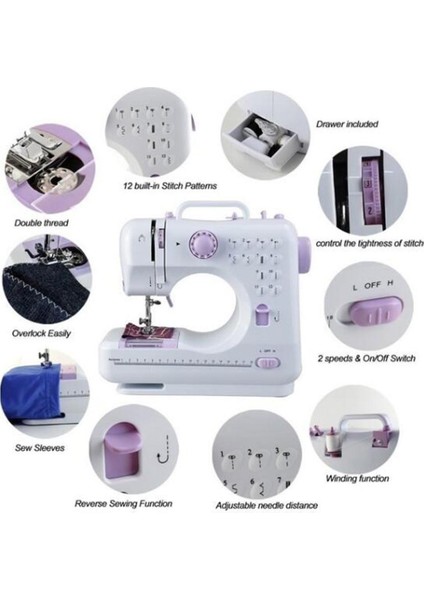 Mini Dikiş Makinesi Taşınabilir Elektrikli Müdahale Aracı Yeni Başlayan Yetişkin Ev Dikiş Nakış Makinesi Için Ayak Pedalı ile Ayarlanabilir Çift Iplik (Yurt Dışından) fiyatları