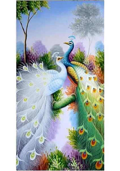Dıy 5d Tavuskuşu Çiçek Pırlanta Resim Kristallerin Rhinestone Resimleri Nakış Kitleri Sanat El Sanatları - Peacock 2 (Yurt Dışından)