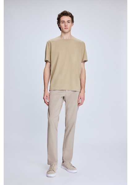 Bej Regular Fit Bisiklet Yaka Pamuklu Triko Tişört fiyatları