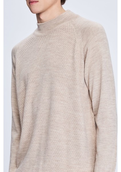 Vizon Regular Fit Jakarlı Yarım Balıkçı Yaka Yünlü Kazak fırsatları