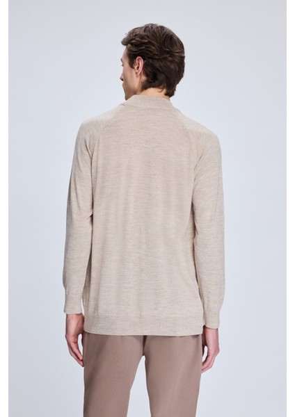 Vizon Regular Fit Jakarlı Yarım Balıkçı Yaka Yünlü Kazak indirimleri