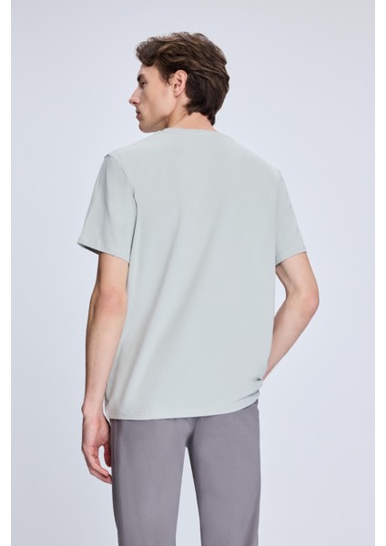Gri Regular Fit Bisiklet Yaka Pamuklu Triko Tişört indirimleri