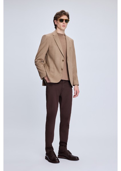 Camel Slim Fit Mono Yaka Casual Ceket