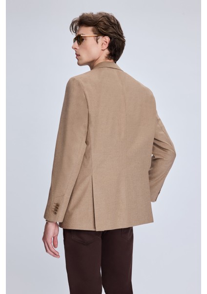 Camel Slim Fit Mono Yaka Casual Ceket