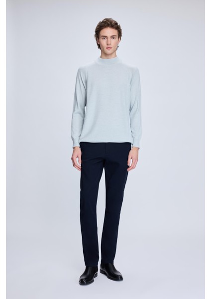 Gri Regular Fit Jakarlı Yarım Balıkçı Yaka Yünlü Kazak fiyatları