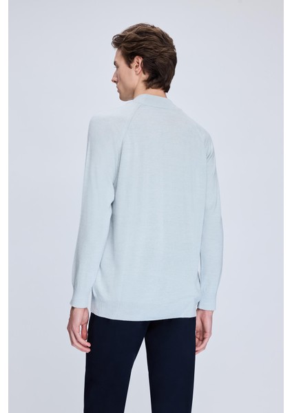 Gri Regular Fit Jakarlı Yarım Balıkçı Yaka Yünlü Kazak indirimleri