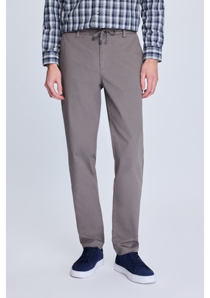 Gri Dinamik Fit Desenli Yandan Cepli Casual Jogger Pantolon