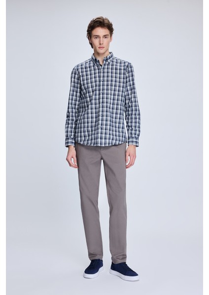 Gri Dinamik Fit Desenli Yandan Cepli Casual Jogger Pantolon