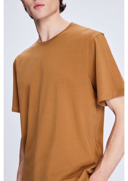 Hardal Regular Fit Bisiklet Yaka Pamuklu Triko Tişört fırsatları