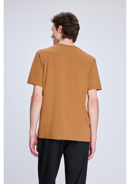 Hardal Regular Fit Bisiklet Yaka Pamuklu Triko Tişört indirimleri