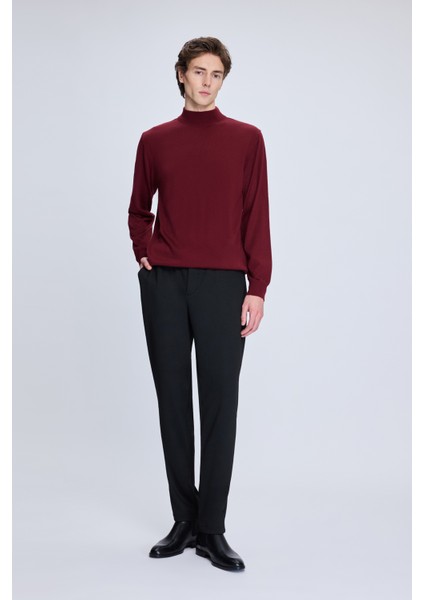 Siyah Dinamik Fit Desenli Yandan Cepli Casual Jogger Pantolon