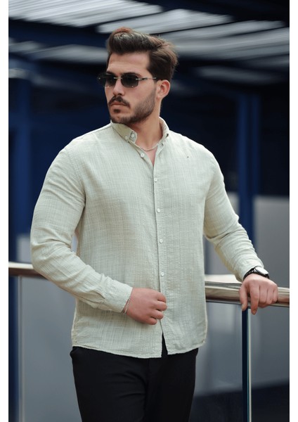 Bien Pamuk Keten Erkek Gömlek - Çağla indirimleri