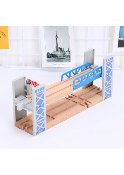 Ahşap Tren Rayları Demiryolu Oyuncak Seti Ahşap Çift Katlı Köprü Ahşap Aksesuarlar Üst Geçit Modeli Çocuk Oyuncakları Çocuk Hediyeleri (Yurt Dışından)