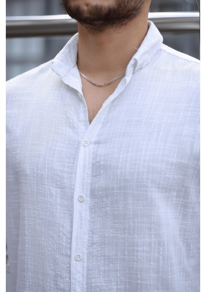 Bien Pamuk Keten Erkek Gömlek Uzun Kol Klasik Stil Ekru Renk ile Gün Boyu Konfor fiyatları
